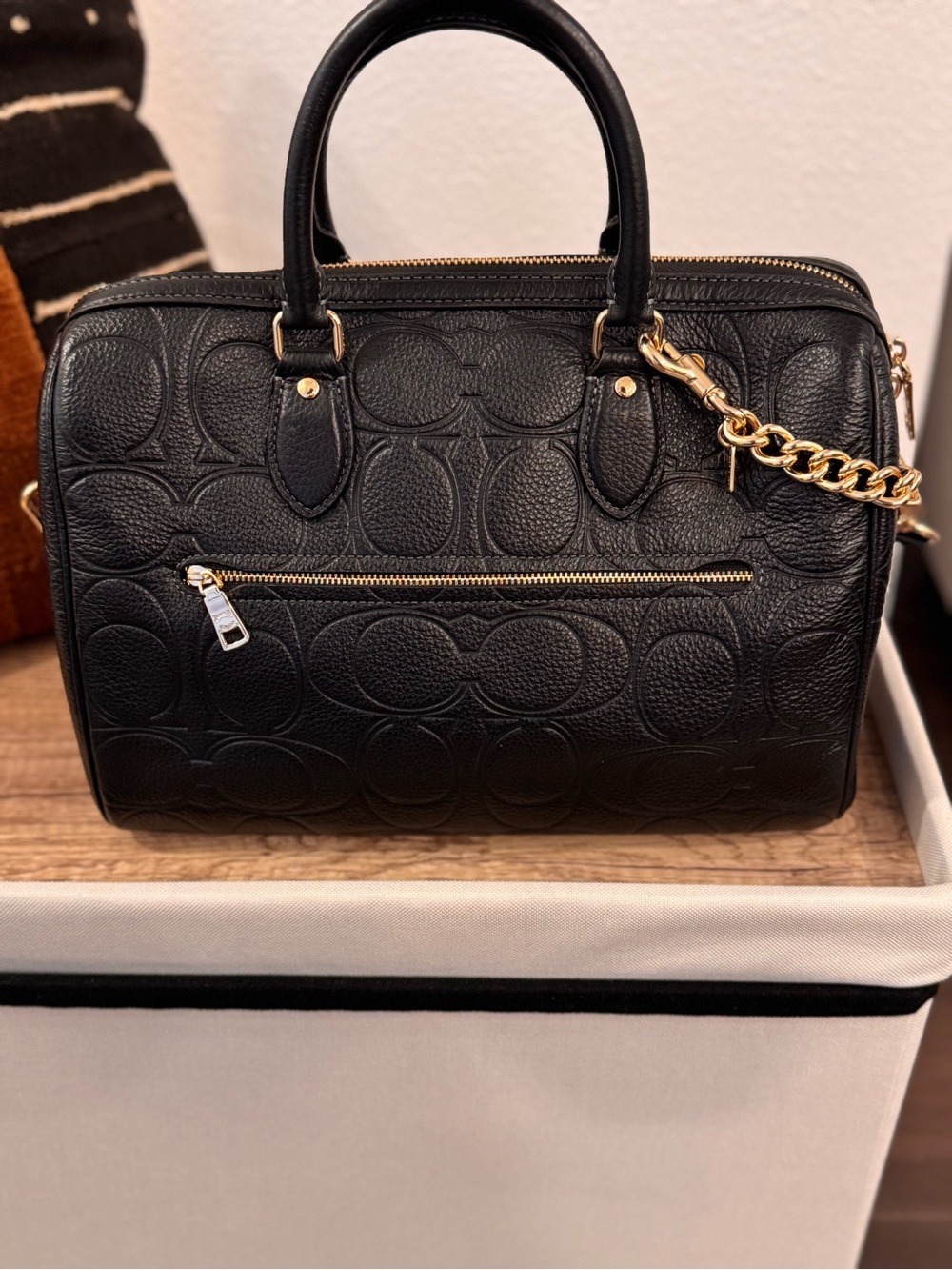 Coach Rowan Large Satchel in Signature Leather + Chain & Strap Set - Picture 2 of 9